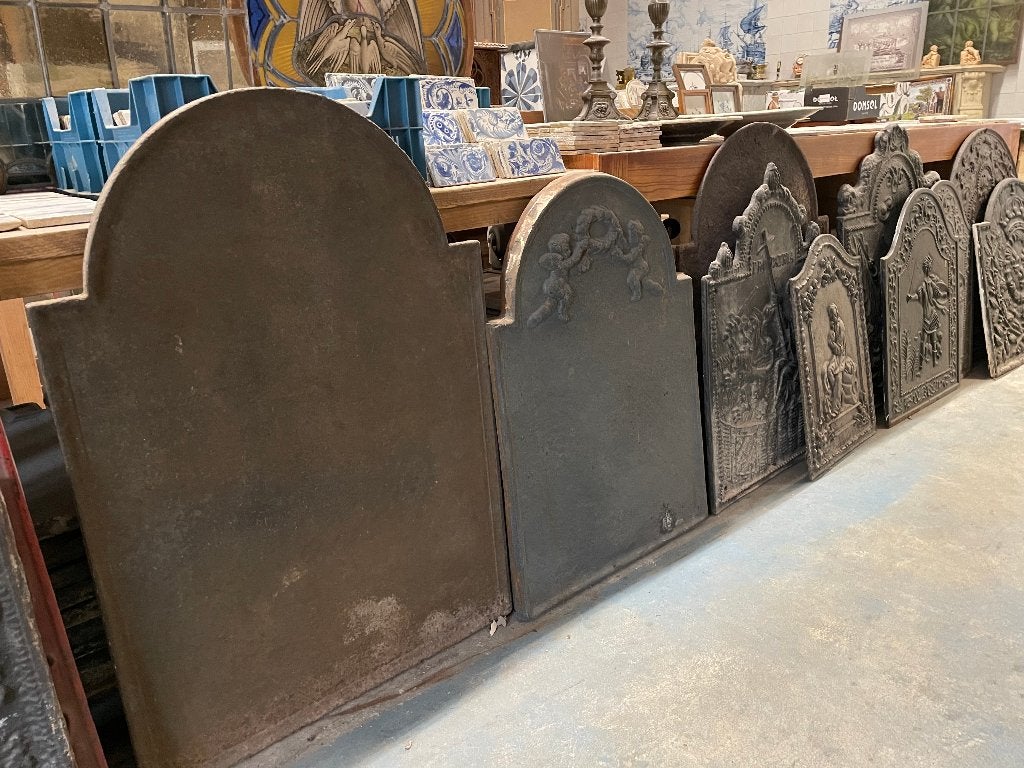 Antieke gietijzeren haardplaten 15 stuks op voorraad., Ophalen, Gebruikt, Overige soorten, Info@walstra.nl