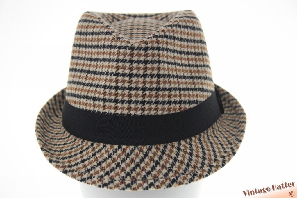 Gleufhoed Trilby tweed-stijl wit zwart bruin 57 58 59 60 new, Ophalen of Verzenden, Nieuw, 58 of 59 cm (L, 7¼ of ⅜ inch), Hoed