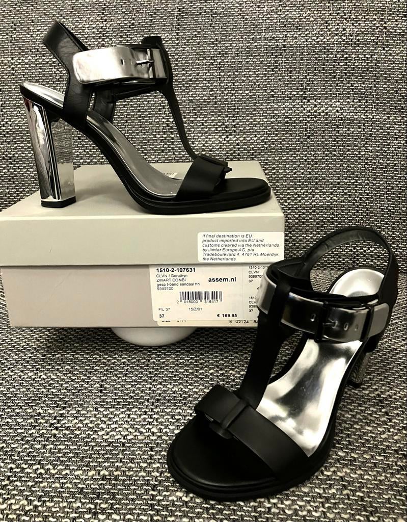 Calvin Klein Leren Sandalettes Zwart Maat 37, Kleding | Dames, Schoenen, Ophalen of Verzenden, Nieuw, Zwart, Sandalen of Muiltjes