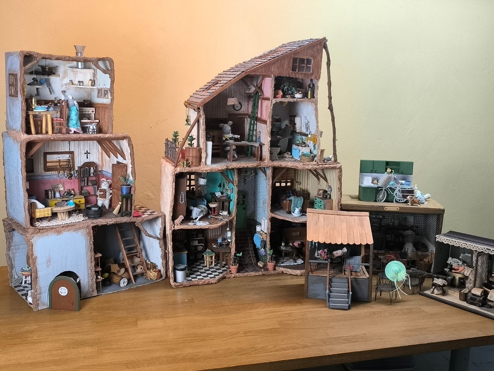 muizen huizen brocante miniatuur, Ophalen, Groter dan 1:32