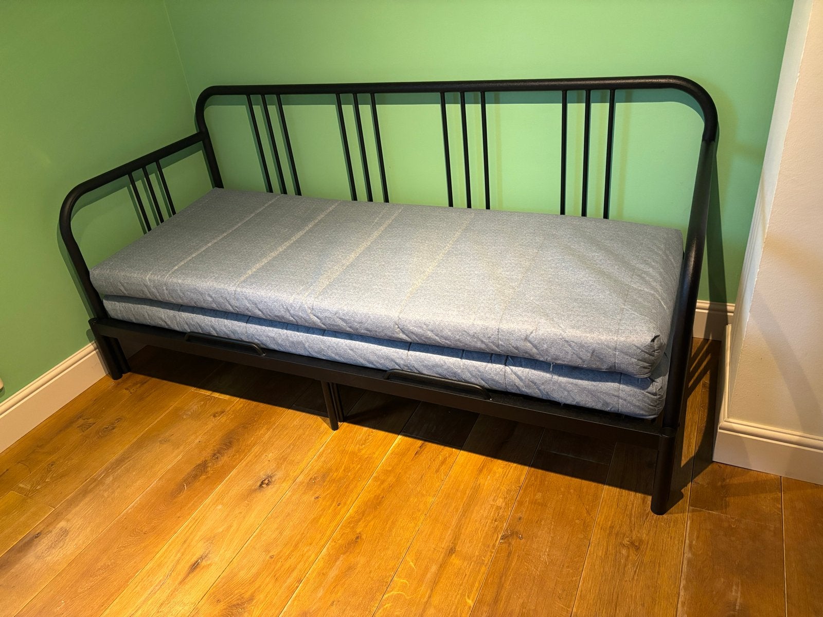 Ikea Fyresdal bedbank - Zwart, Ophalen, Verstelbaar, Zwart, Tweepersoons