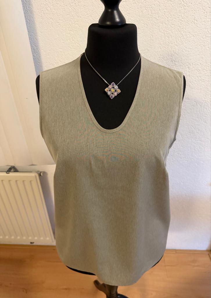 Taupe Gerry Weber mouwloos topje - Maat 46, Overige kleuren, Maat 46/48 (XL) of groter, Ophalen of Verzenden, Zo goed als nieuw