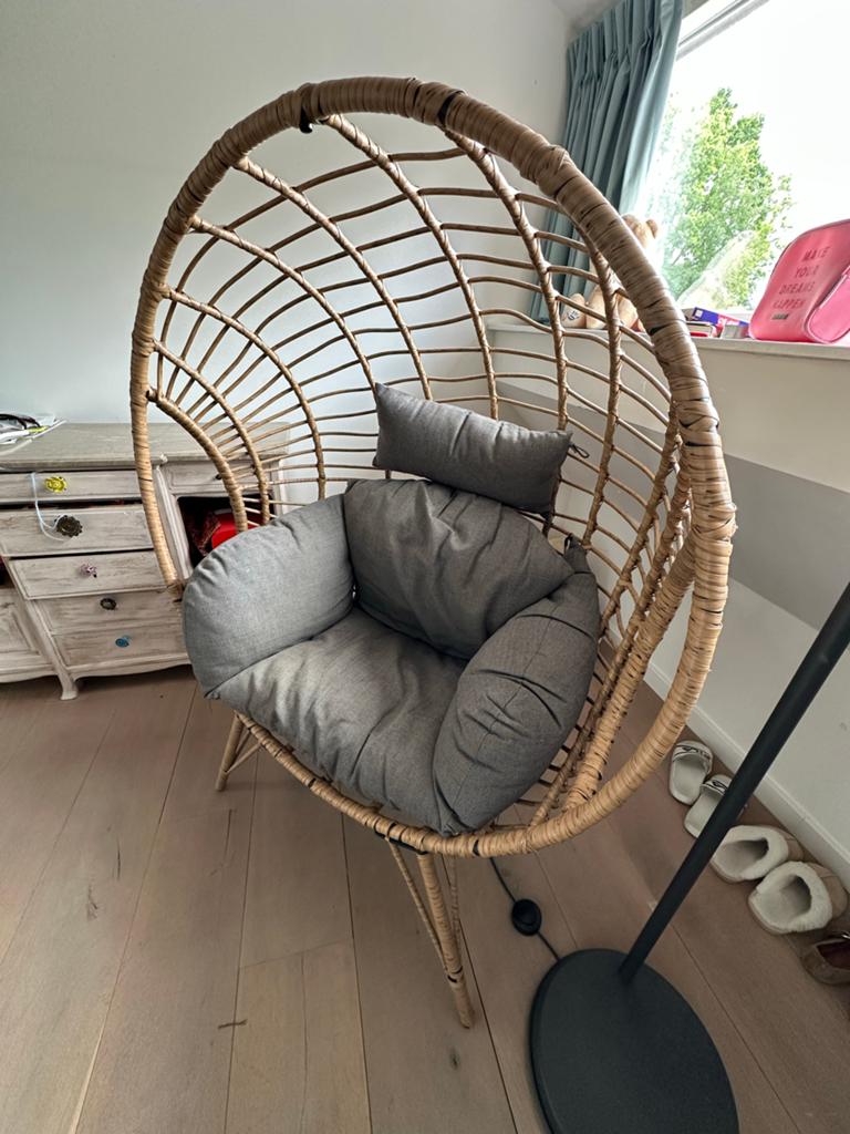 Loods 5 rotan stoel met kussens, Ophalen, Overige kleuren, Riet of Rotan, Zo goed als nieuw