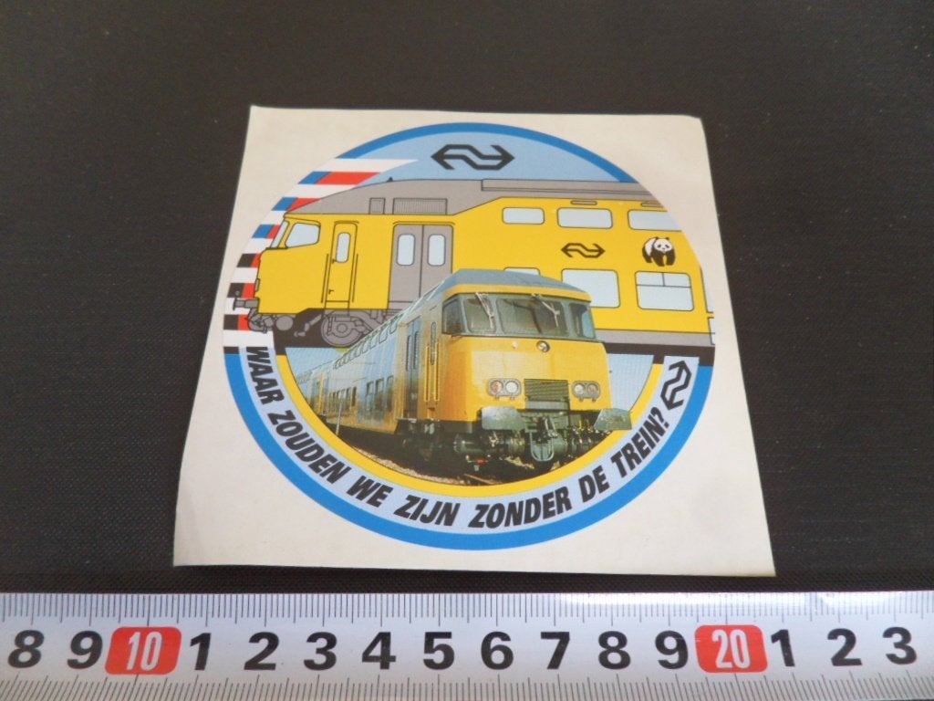 sticker NS Waar zouden we zijn zonder de trein Panda trein, Verzamelen, Ophalen, Zo goed als nieuw