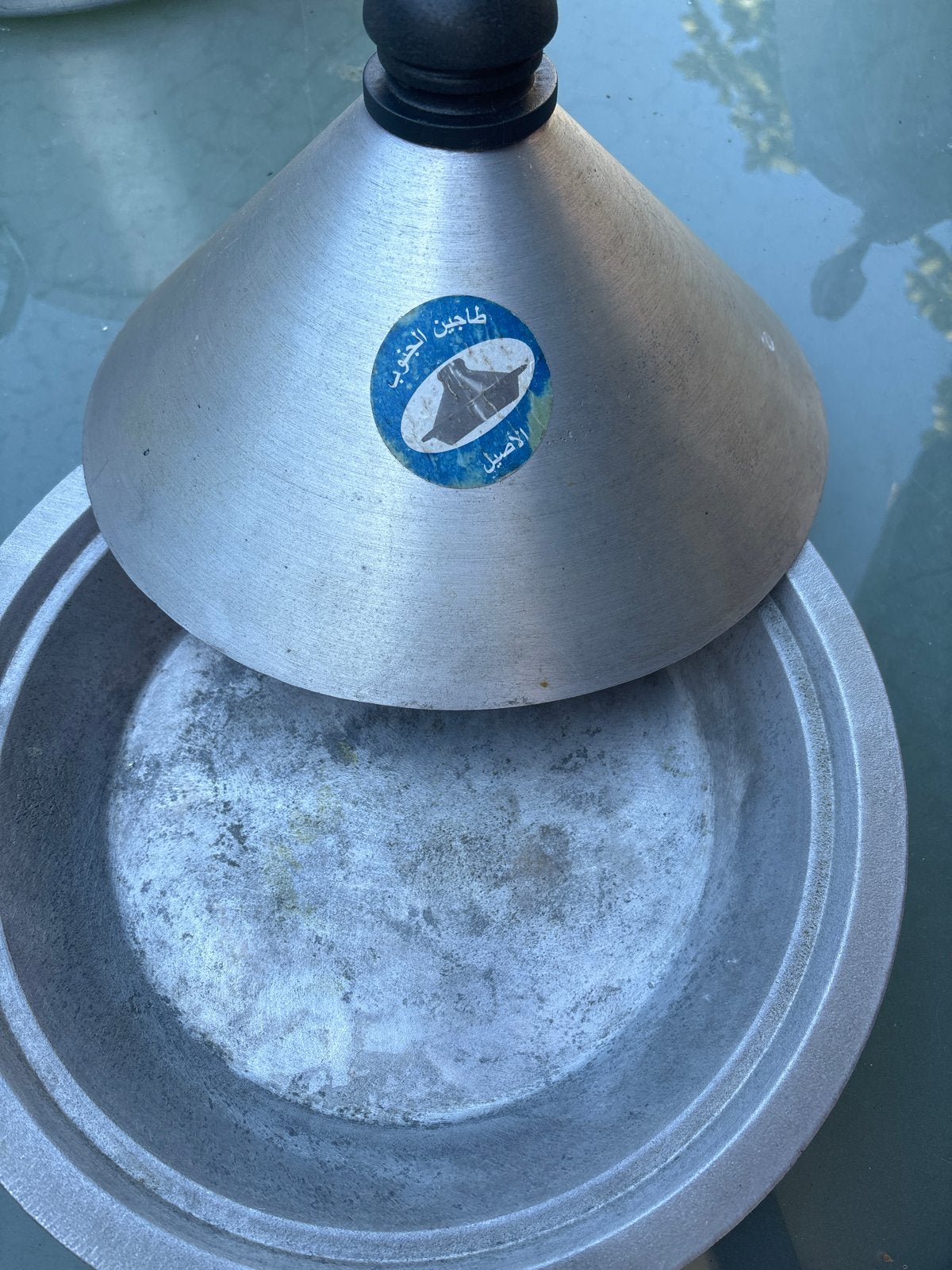 Aluminium Tajine - Gebruikt, Huis en Inrichting, Gebruikt, Tajine, Aluminium, Ophalen of Verzenden