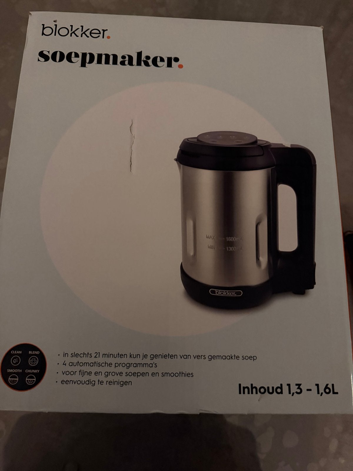 Blokker Soepmaker 1.3-1.6L - Verse soep in 21 min, 1 tot 2 liter, Ophalen of Verzenden, Nieuw