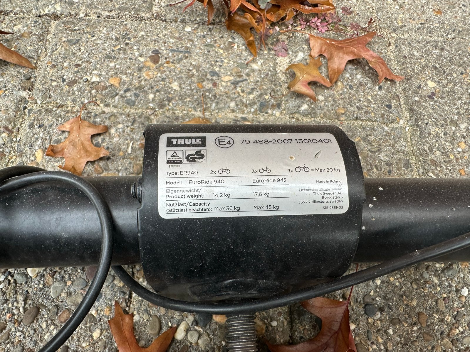 Thule EuroRide 940 Fietsendrager voor 2 fietsen, Ophalen, 2 fietsen, Gebruikt, Trekhaakdrager