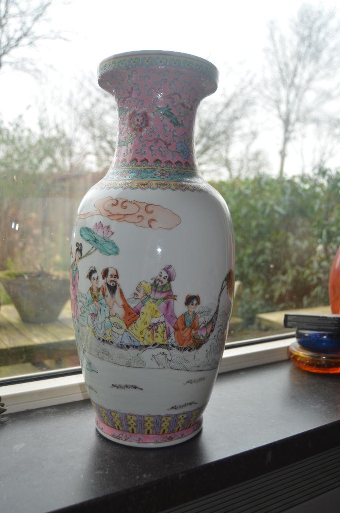 Mooie grote Chinese vaas, gesigneerd/gemerkt, Antiek en Kunst, Antiek | Vazen, Ophalen of Verzenden