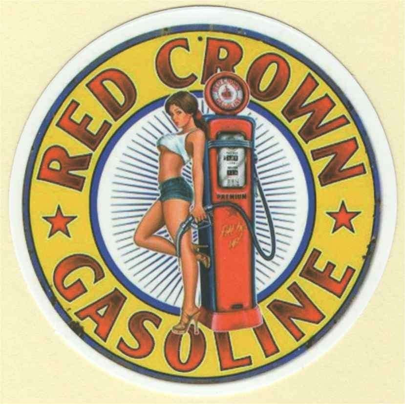 Red Crown Gasoline sticker, Motoren, Verzenden