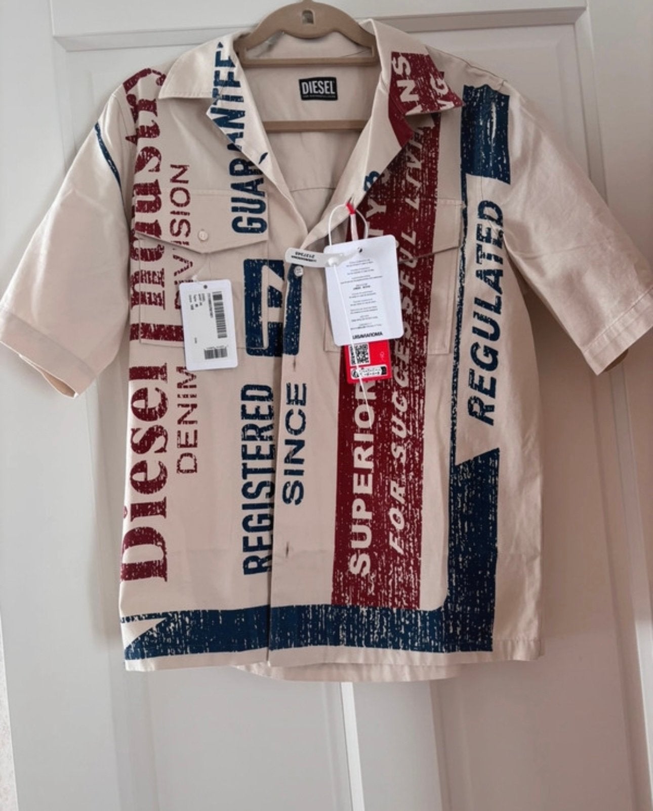 Diesel bloes maat s orgineel, Halswijdte 38 (S) of kleiner, Beige, Nieuw, Mo