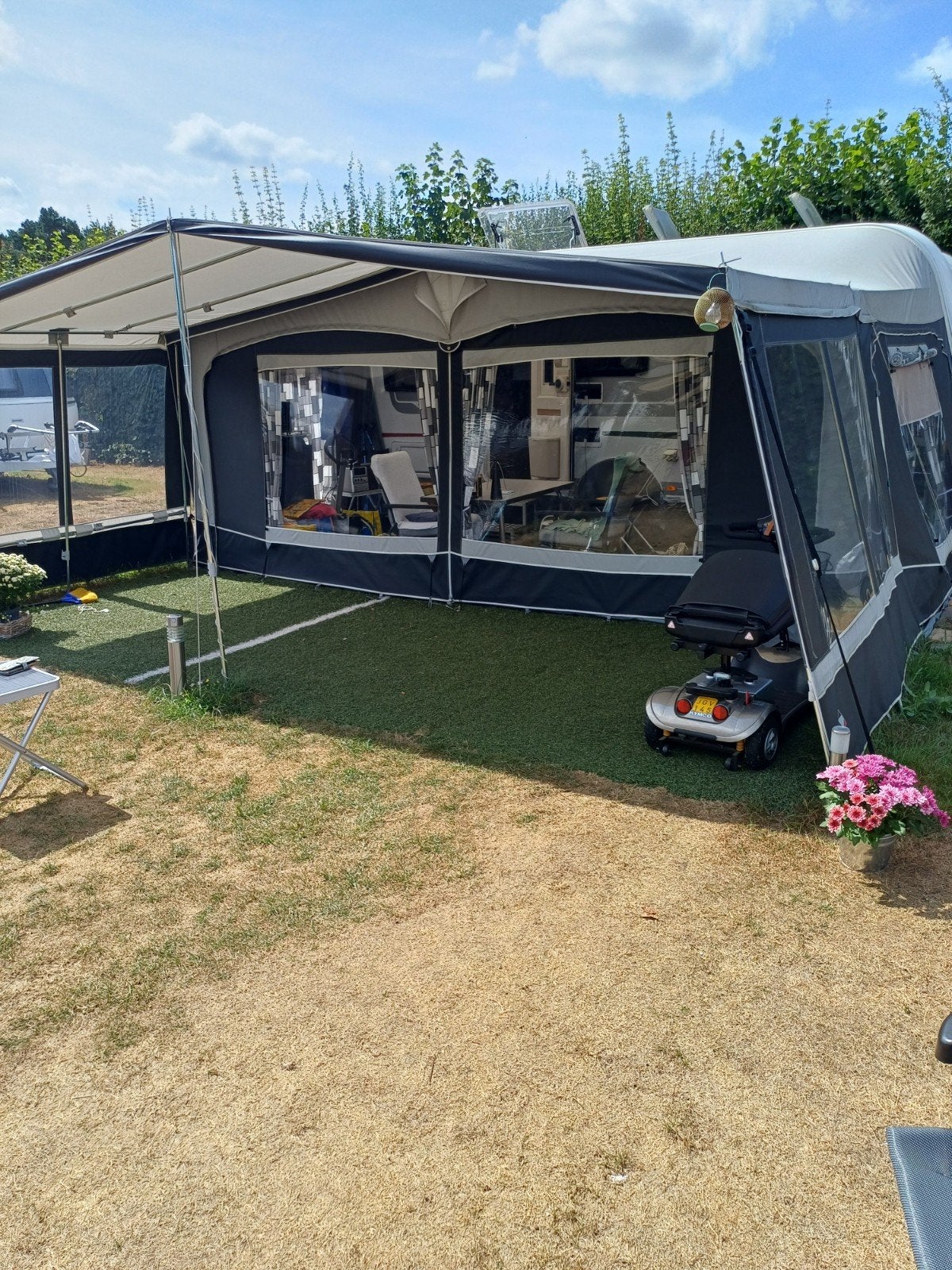Dorema voortent Garda maat 13 met Locarno seizoensluifel, Caravans en Kamperen, Voortenten en Luifels, Ophalen, Gebruikt, Ten Cate All Season 240g/m2