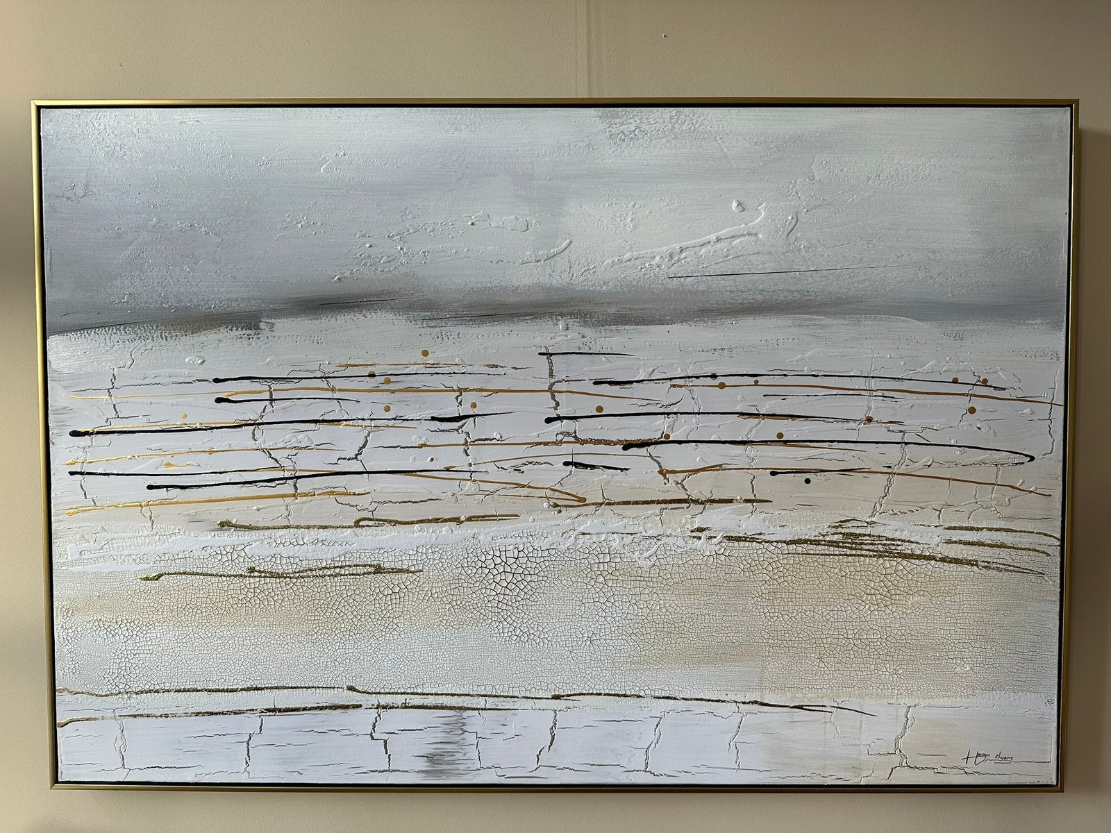 Handgeschilderd schilderij 'Ocean of Desire' 122,5x82,5cm, Ophalen