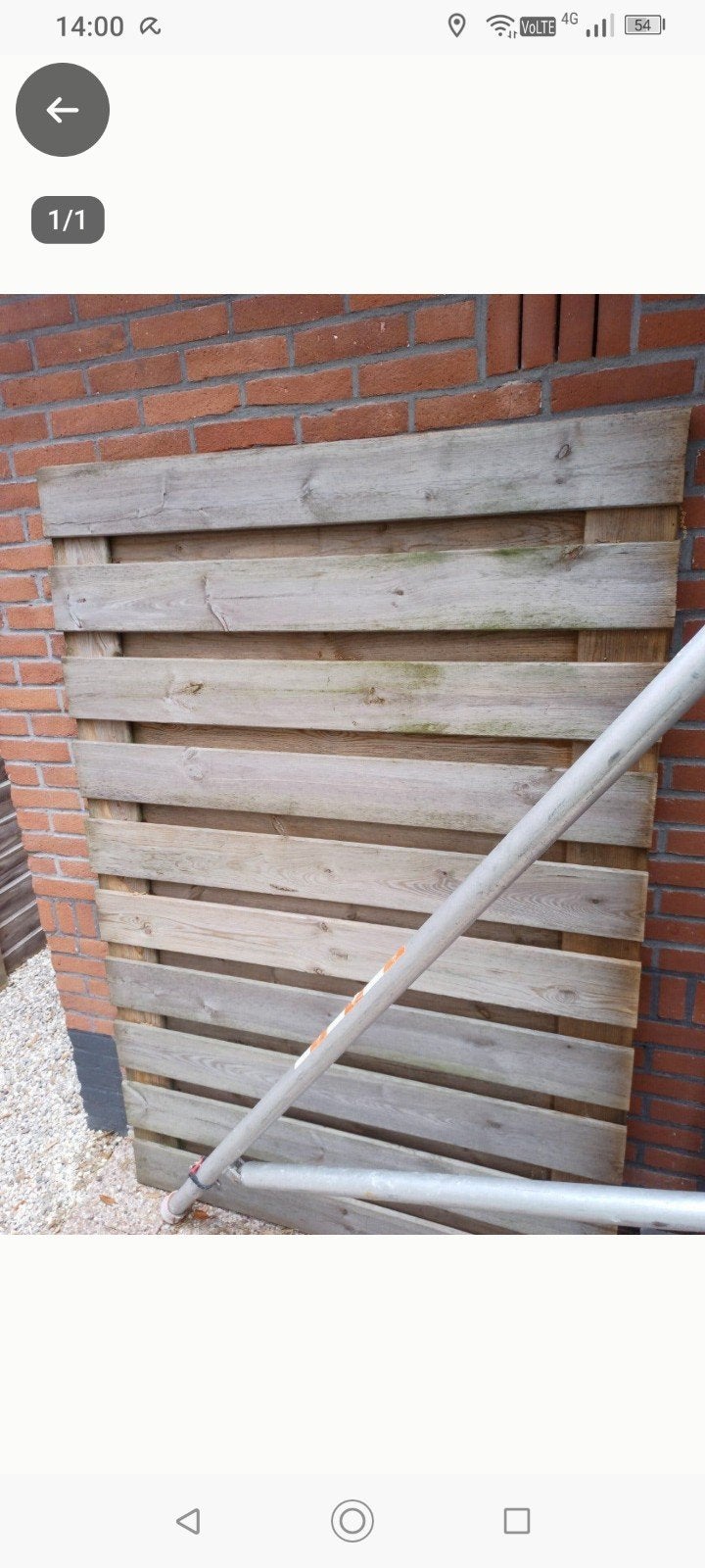 Houten schuttingdeel - Gebruikt, Tuin en Terras, Ophalen, Minder dan 3 meter, Hout, 1 tot 2 meter