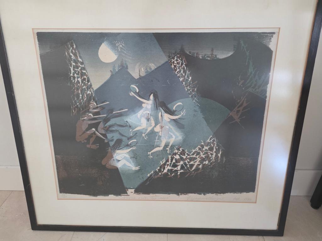 Unieke ingelijste kunstprint - Petri Amsterdam, Antiek en Kunst, Ophalen of Verzenden