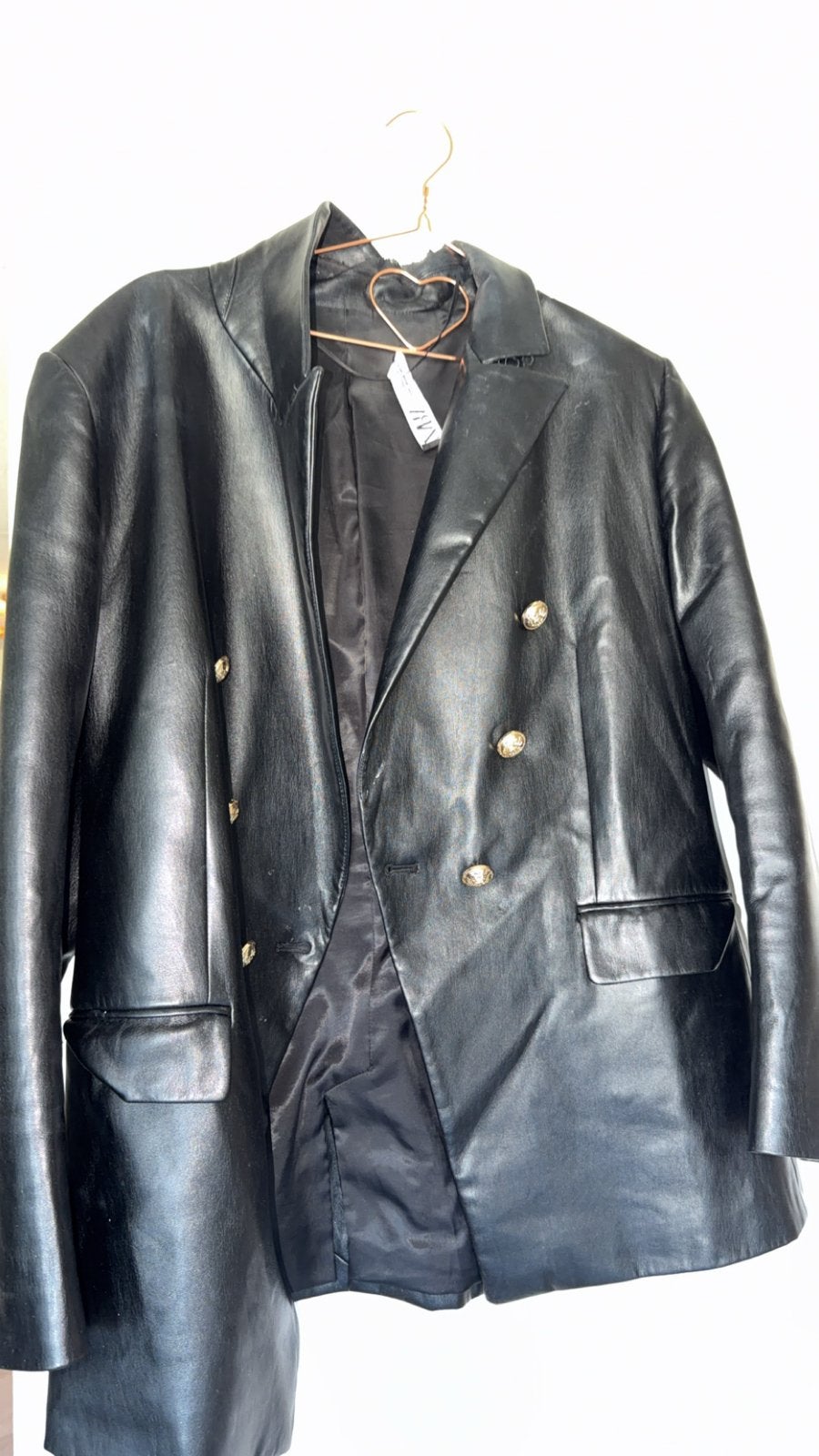 Gedragen Zara leren jasje xl, Kleding | Dames, Jassen | Zomer, Ophalen of Verzenden, Gedragen, Zwart