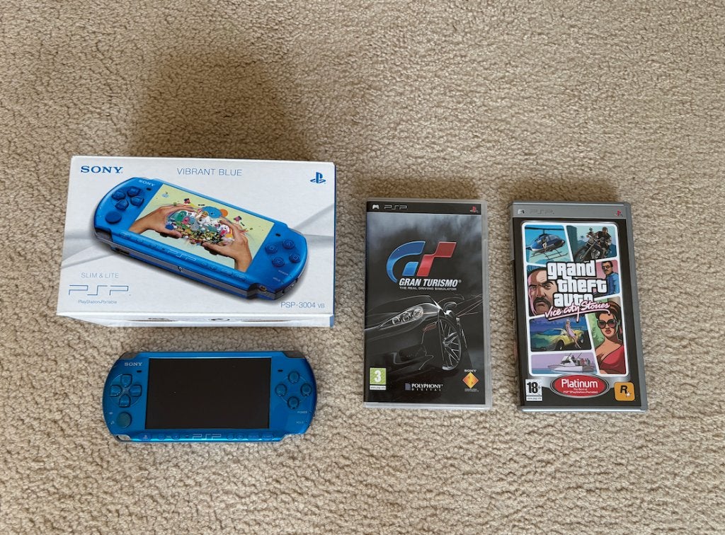 Playstation portable (PSP) - Slim & Lite - Vibrant blue, Ophalen, Met games, Blauw, PSP Slim