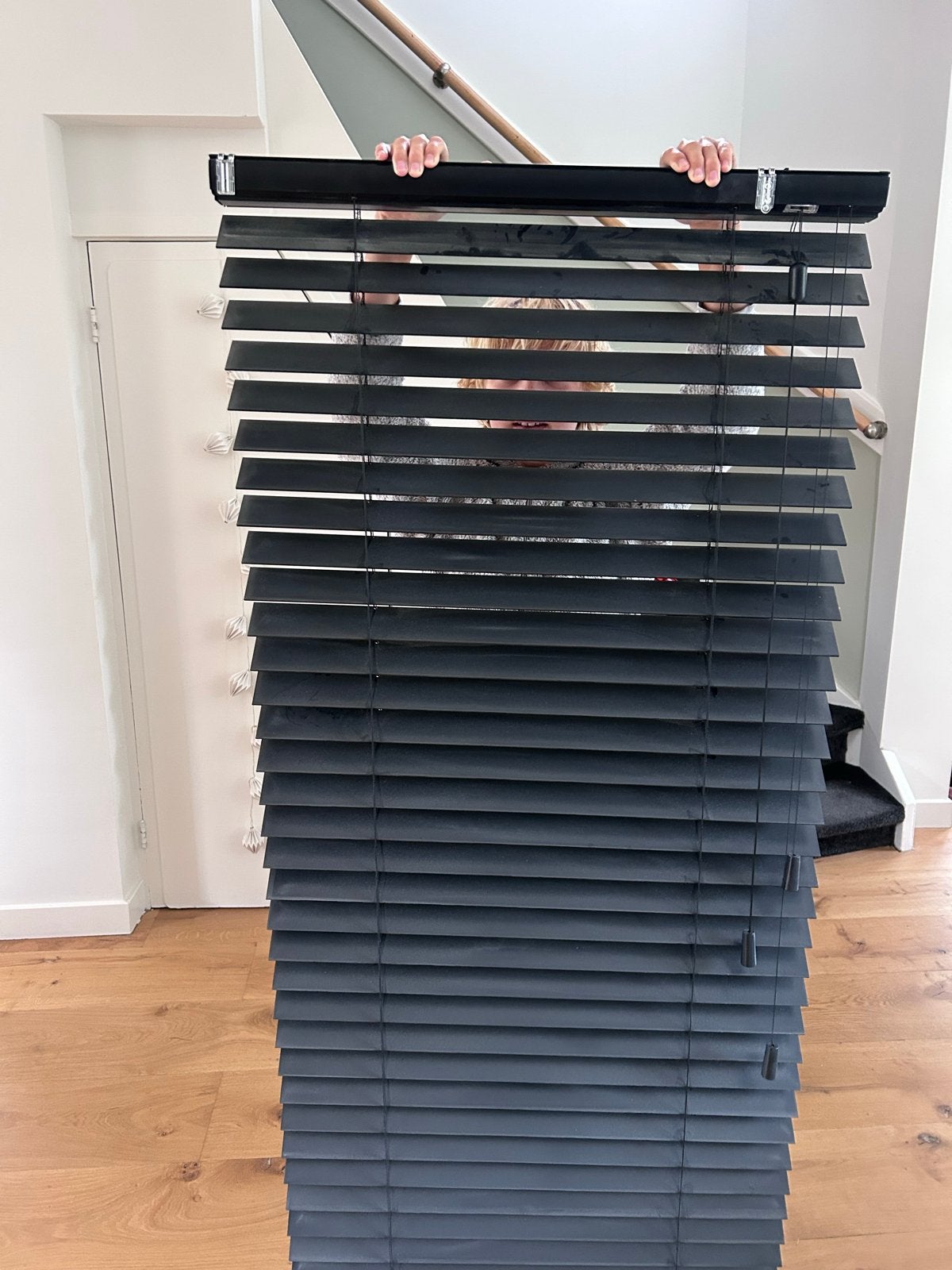 Zwarte jaloezieën van Veneta 163x72 cm, Ophalen, Gebruikt, Overige merken, Zwart