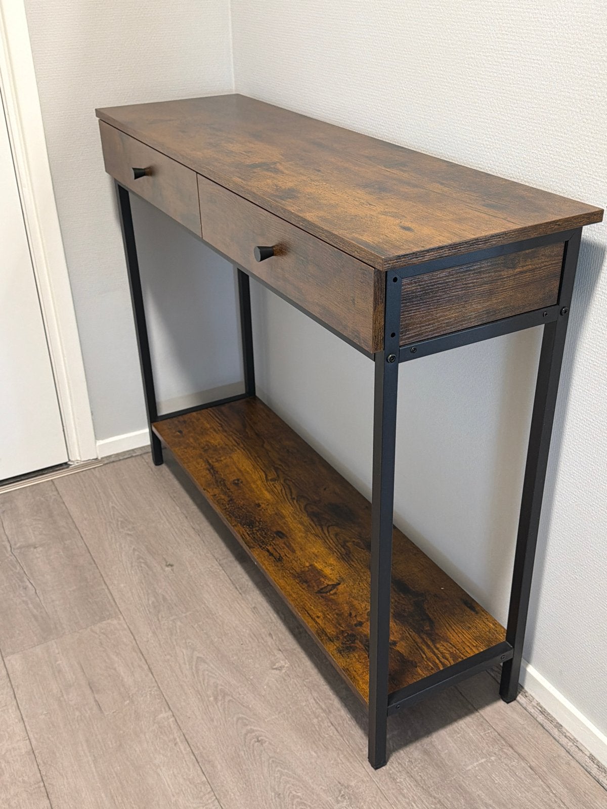 Industriële Console Tafel met Lades en Plank, Ophalen, Zo goed als nieuw, 75 cm of meer, 60 cm of meer
