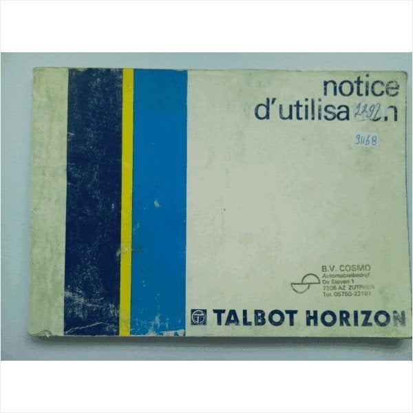 Talbot Horizon Instructieboekje 1977 #1 Frans, Auto diversen, Handleidingen en Instructieboekjes, Ophalen of Verzenden