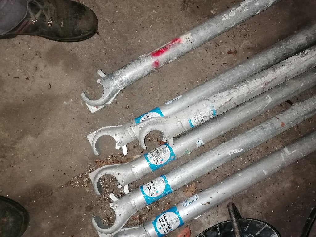 steiger /voor 3 m/ aluminium onderdelen schoren, Ophalen, Gebruikt, Rolsteiger of Kamersteiger, Minder dan 2 meter