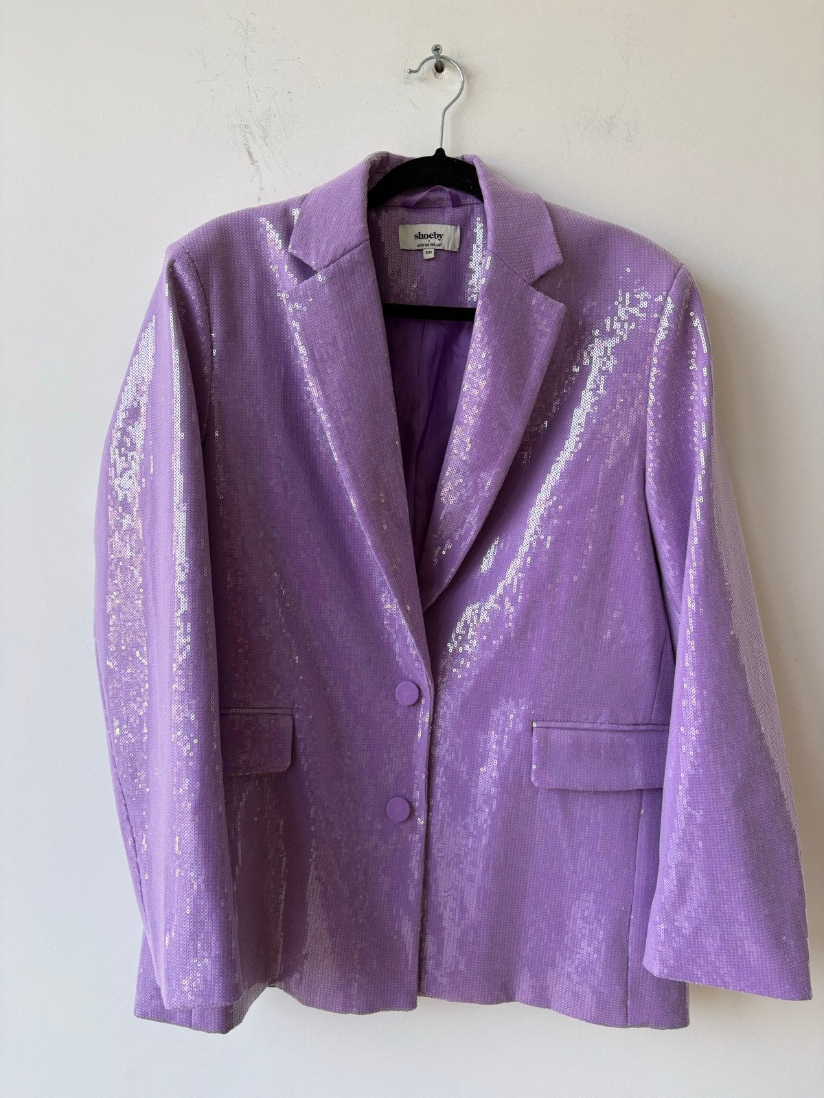 Shoeby X Lizzy van der Ligt Paarse Blazer Met Pailletten, Ophalen of Verzenden, Nieuw, Paars