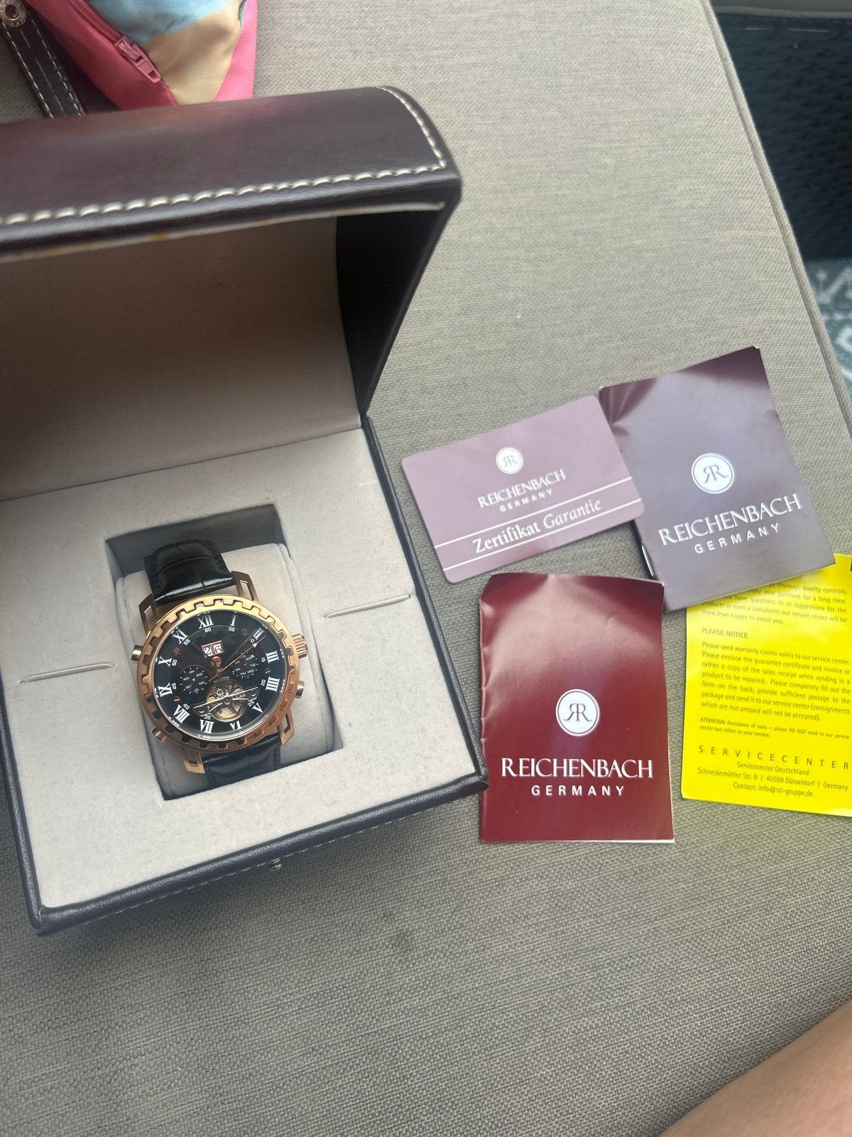Reichenbach Germany Heren Horloge - Zo goed als nieuw, Overige materialen, Leer, Polshorloge, Zo goed als nieuw