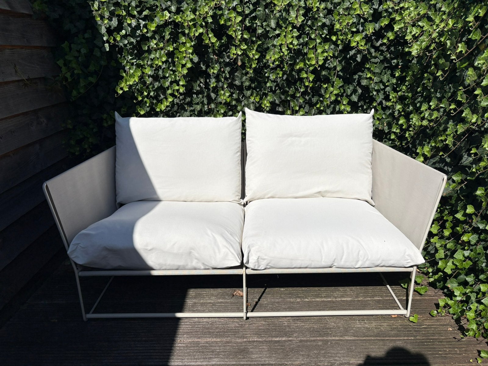IKEA HAVSTEN - 2 zits bank (beige/wit), Tuin en Terras, Ophalen, Gebruikt