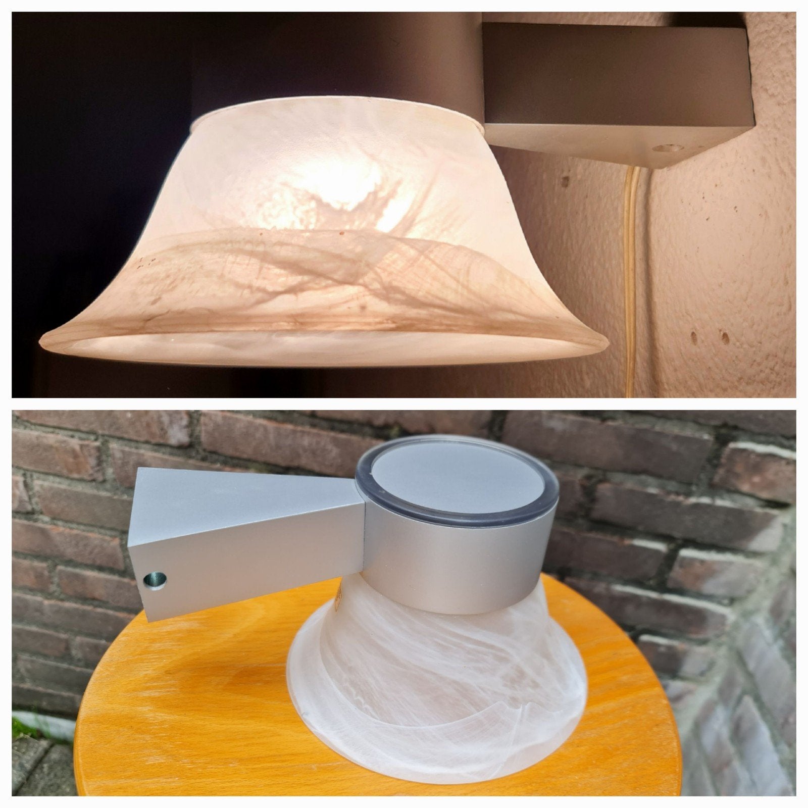 Wandlamp muurlamp mat gemêleerd glas stijl murano uniek, Huis en Inrichting, Ophalen, Glas