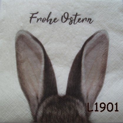 Servetten decoupage/bullet journal - Hazen oren L1901, Verzenden, Nieuw