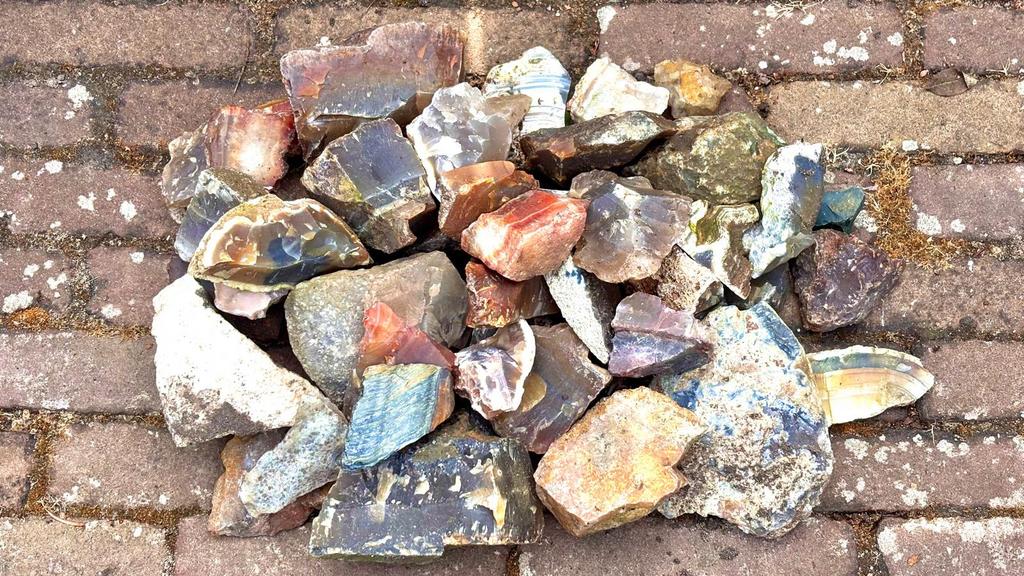 Agaat stukken slijp/trommel  materiaal  8 kilo (lortone), Ophalen of Verzenden