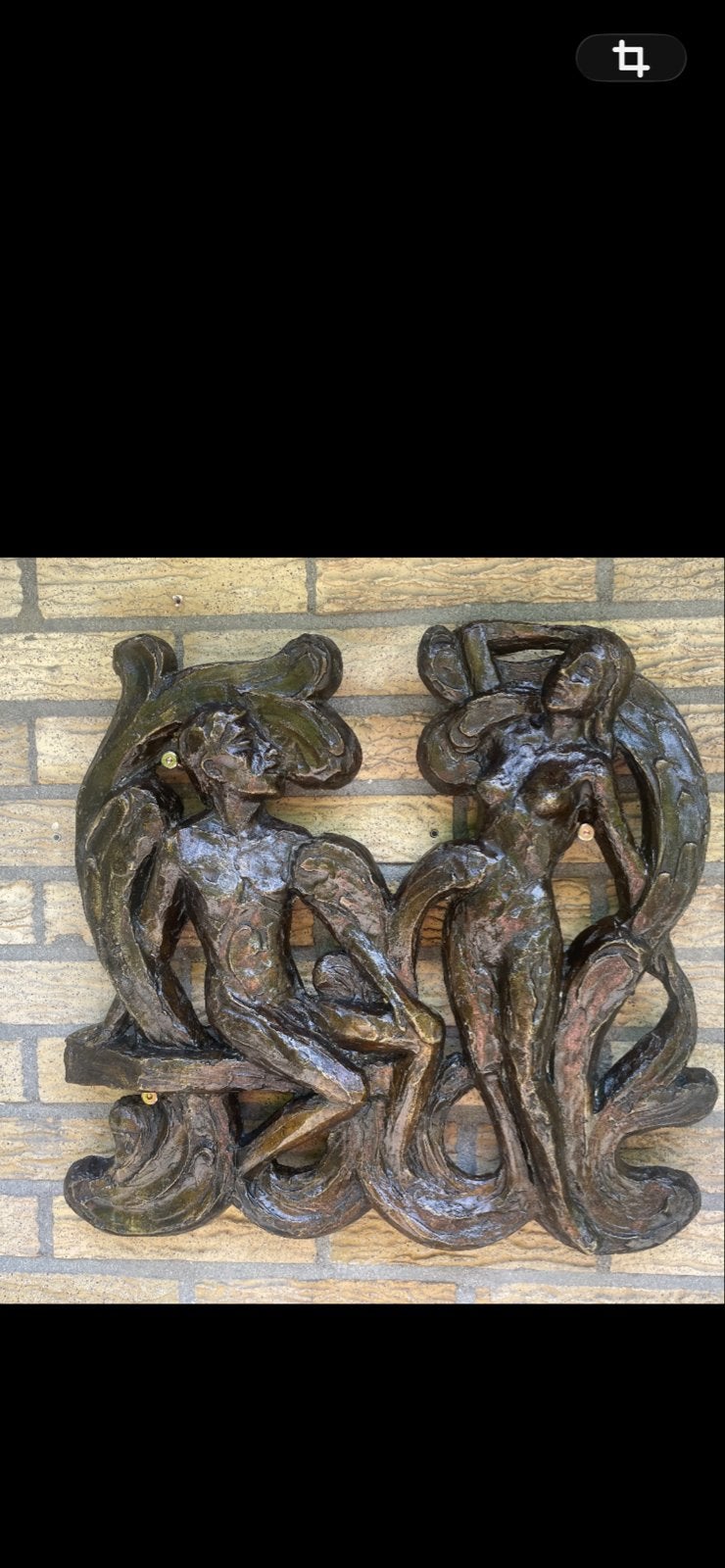 Willy Ceysens - Bronzen Wanddecoratie - Man en Vrouw, Wanddecoratie, Bruin, Europa, Modern