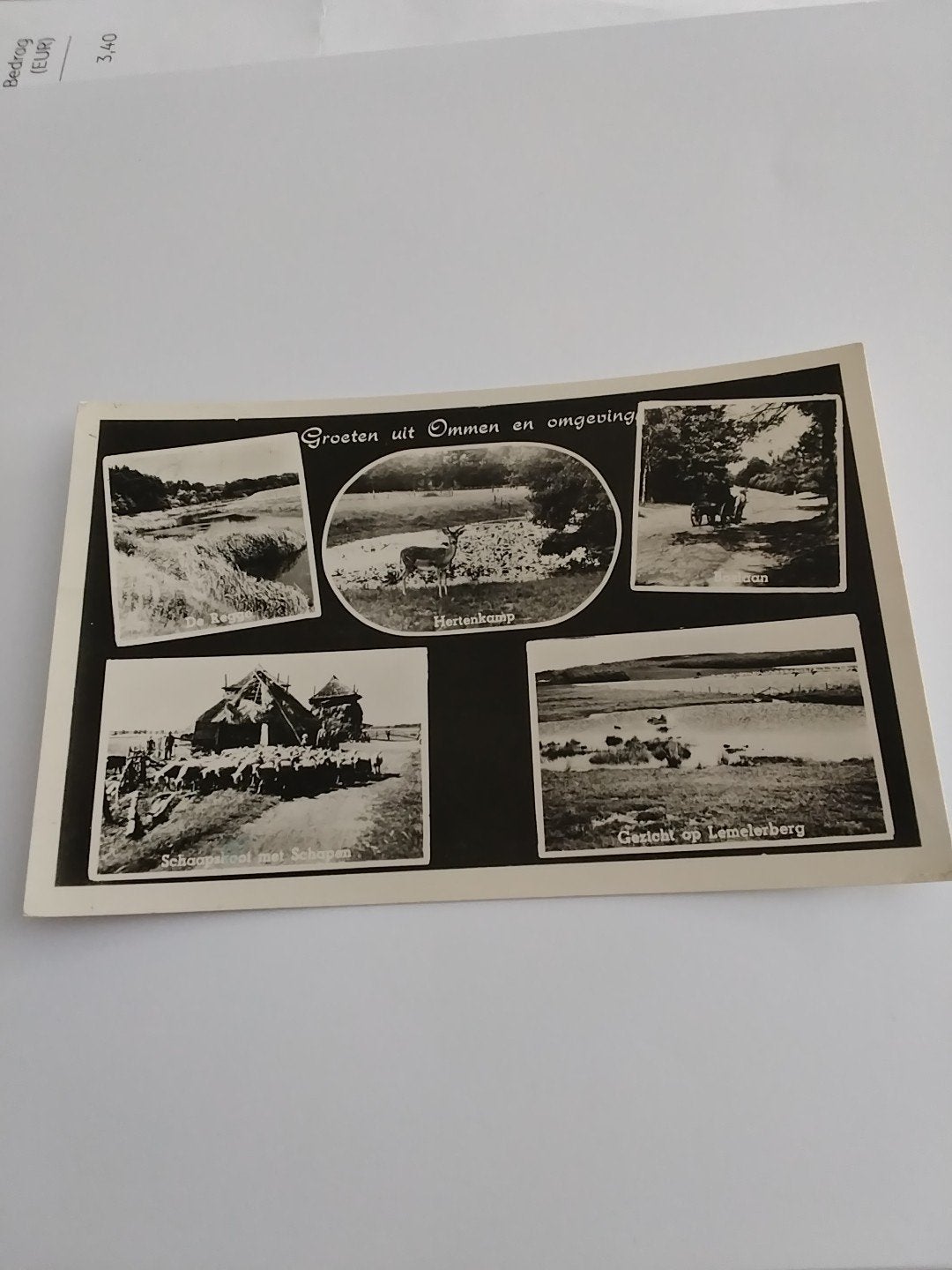 Oude ansichtkaart Groeten uit Ommen en omgeving, Verzamelen, Ansichtkaarten | Nederland, Ophalen of Verzenden, 1940 tot 1960, Overijssel