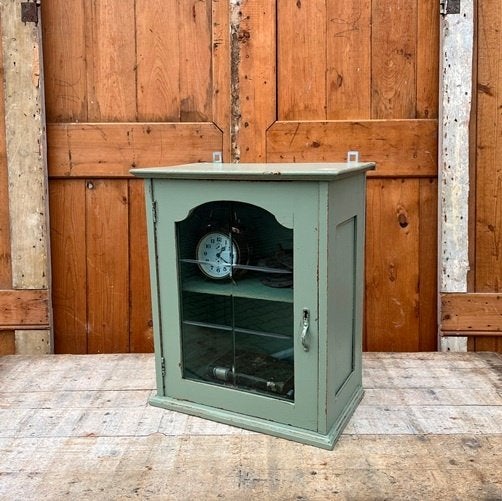 Vitrine kast groen sier pronk hang 39 x 25 x 47 cm, Huis en Inrichting, Ophalen, Brocante landelijk, Minder dan 100 cm, 25 tot 50 cm