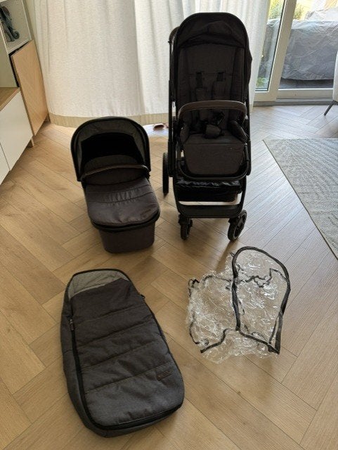 Complete Qute Q-Rider combiwagen (+ accessoires en adapters), Zo goed als nieuw, Combiwagen, Met reiswieg, Ophalen