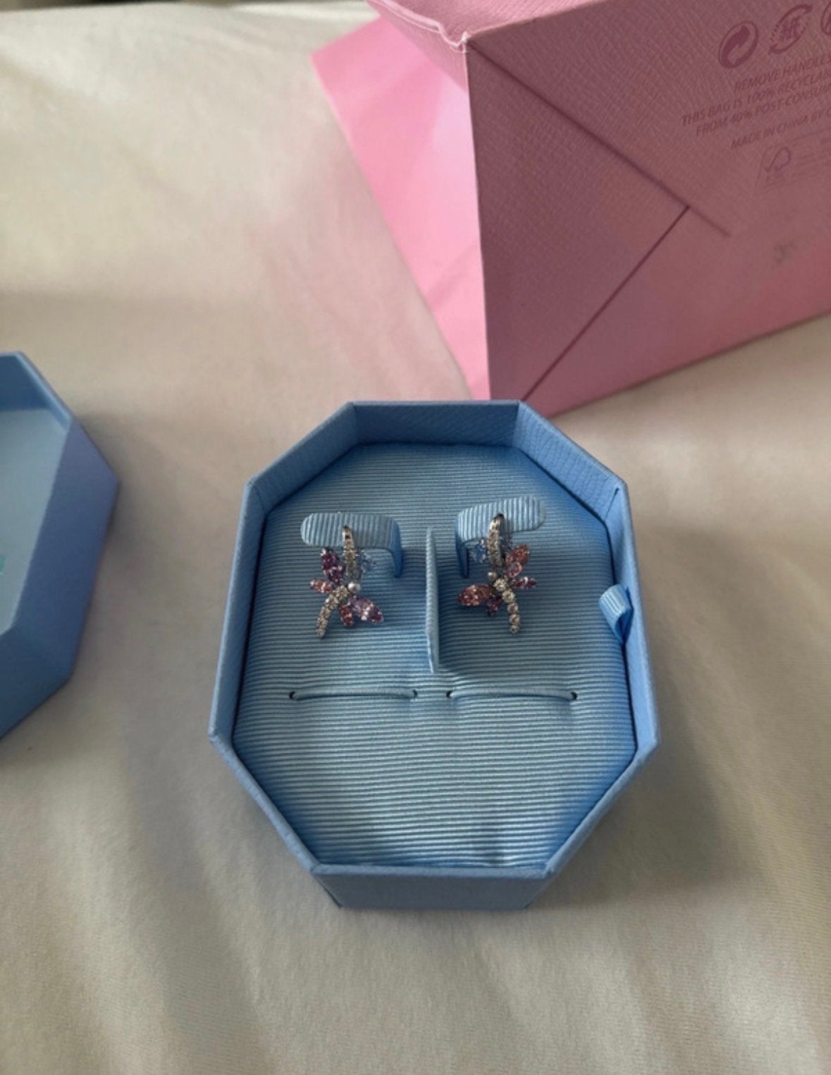 Swarovski Ariana Grande Oorbellen, Overige materialen, Hangers, Nieuw, Roze