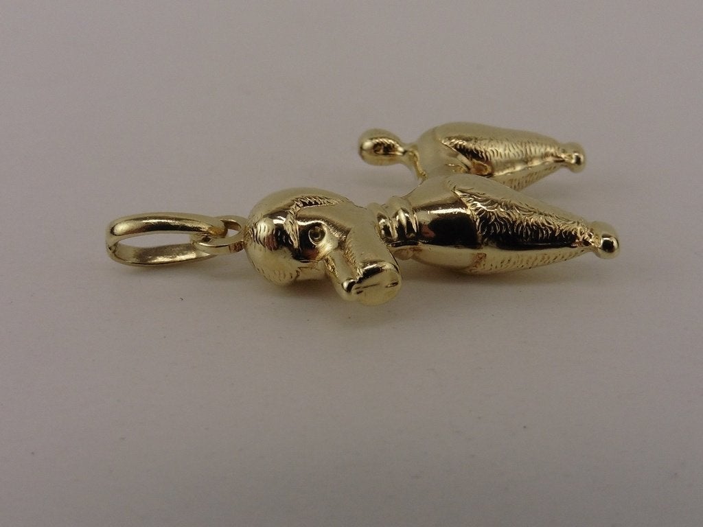 Gouden hanger poedel                                    G102, Sieraden, Tassen en Uiterlijk, Gebruikt, ., Ophalen of Verzenden