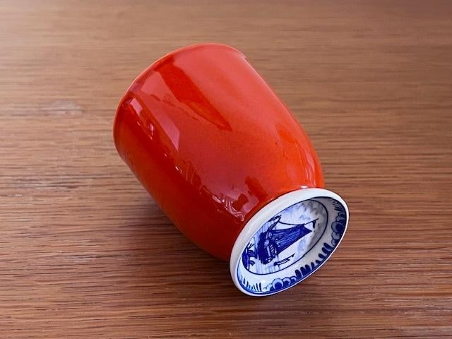 Delft s aardewerk oranje beker, Ophalen of Verzenden