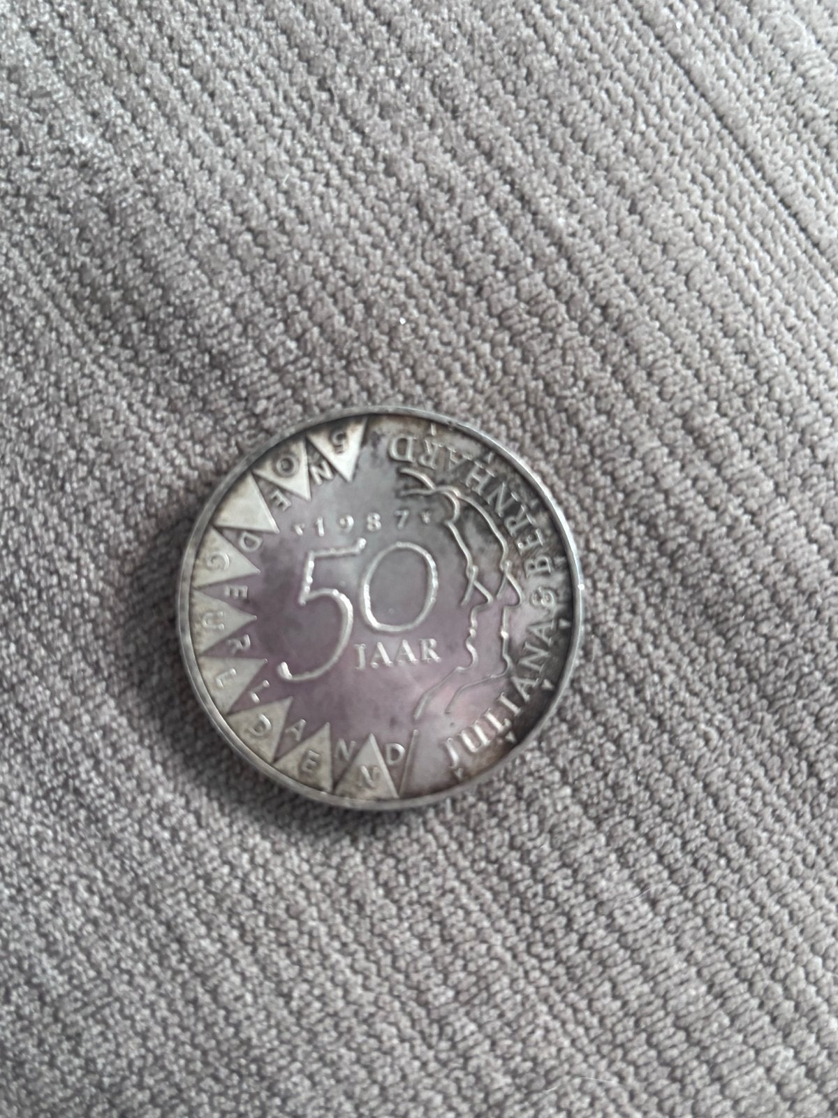Zilveren 50 Jaar Juliana & Bernhard Munt 1937-1987, Postzegels en Munten, Munten | Nederland, Koningin Juliana, Zilver, Losse munt
