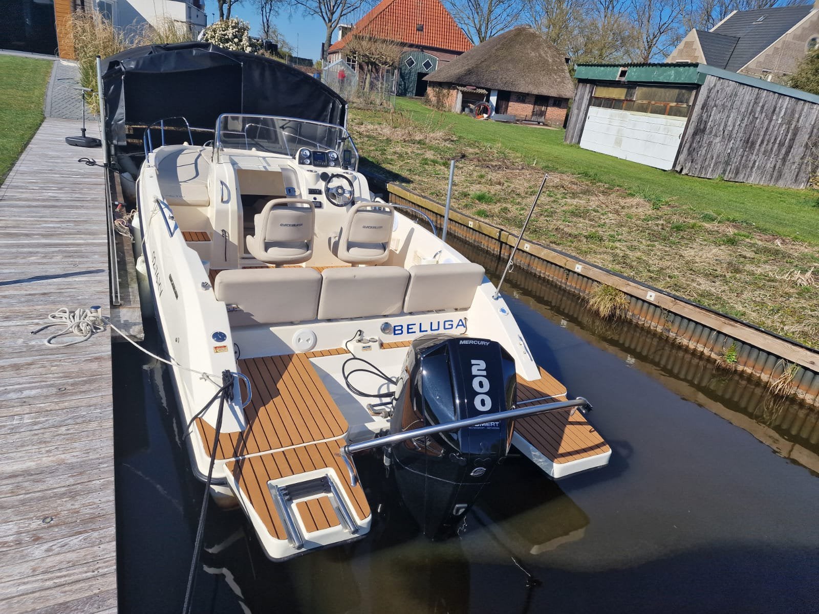 Quicksliver 675 active 200pk mercury, Watersport en Boten, Motorboten en Motorjachten, Ophalen, Dieptemeter, Rib, Zo goed als nieuw