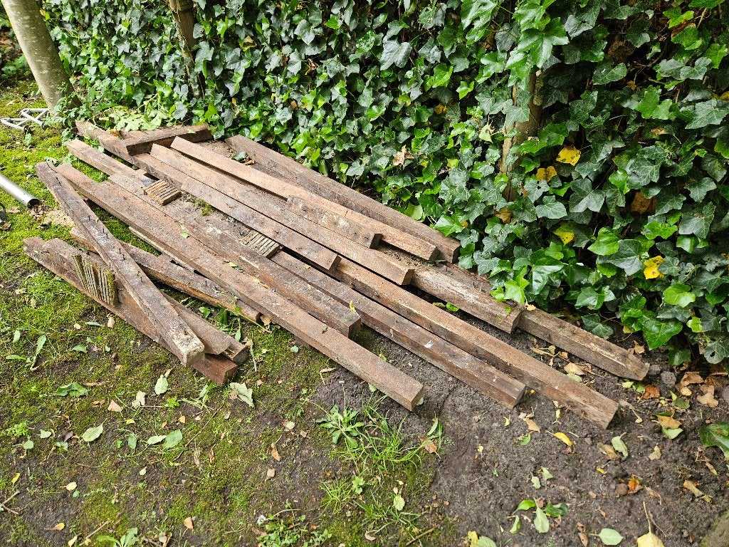Hardhouten balken, Ophalen, Gebruikt, Hardhout, Minder dan 180 cm