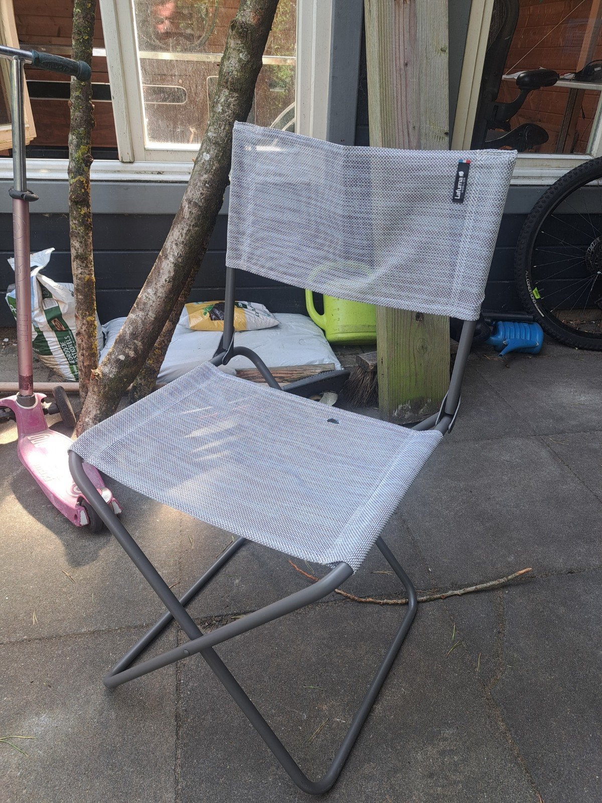 Lafuma opvouwbare stoel - Grijs, Gebruikt, Ophalen of Verzenden, Modern, Outdoor, Stof