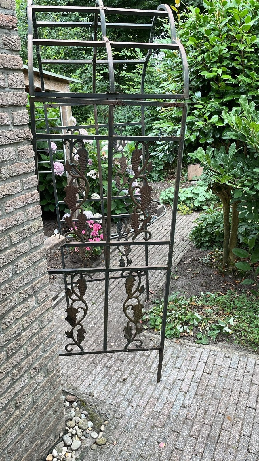 Metalen rozenboog met druivenranken, Tuin en Terras, Ophalen, Gebruikt