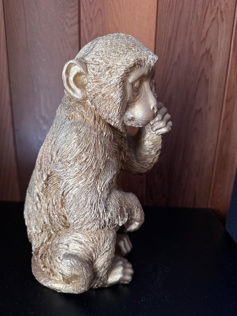Decoratie - gouden aap, Huis en Inrichting, Woonaccessoires | Overige, Ophalen, Overige materialen, Boho, Zo goed als nieuw