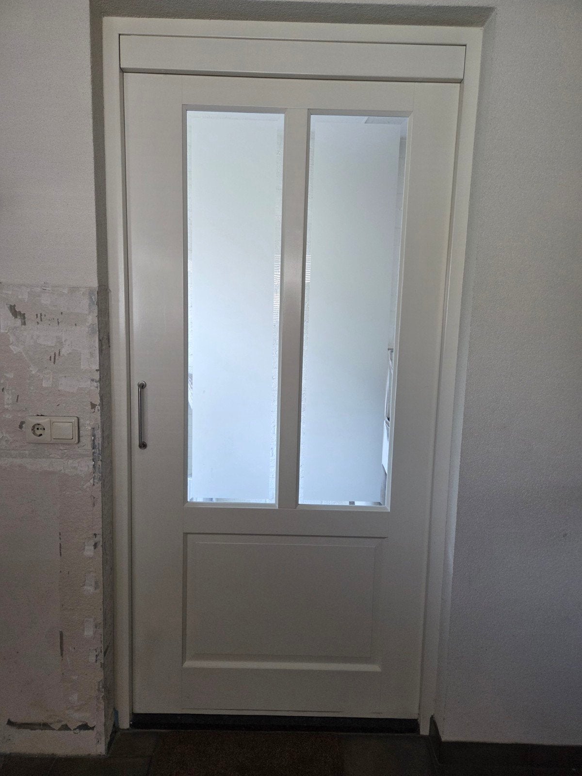 Schuifwand met kozijn en glas, Ophalen, Gebruikt, 80 tot 100 cm, Binnendeur