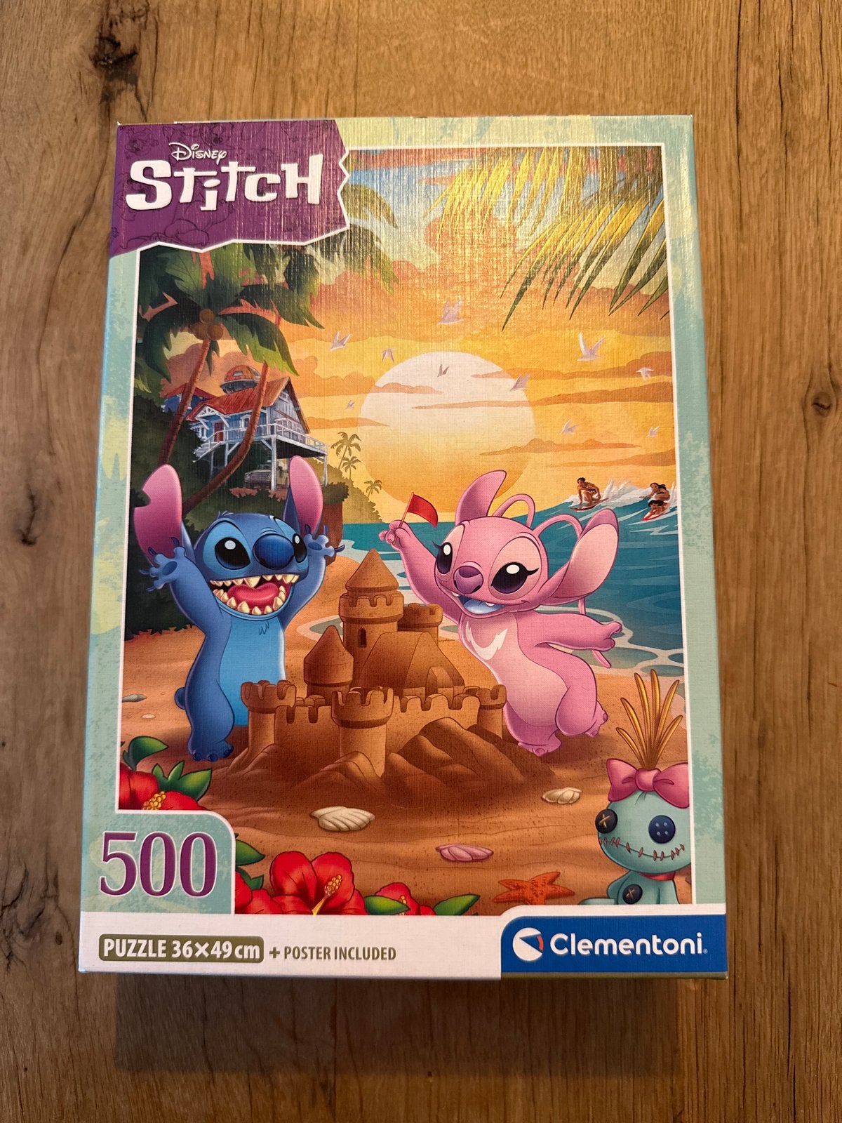 Disney Stitch puzzel 500 stukjes Clementoni, Ophalen of Verzenden, Meer dan 50 stukjes, Zo goed als nieuw, 6 jaar of ouder