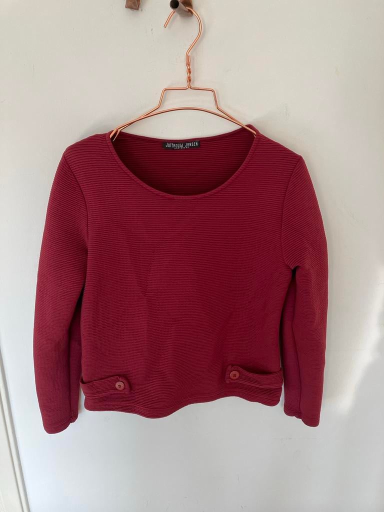 Juffrouw Jansen Bordeauxrode rib Trui Maat M, Ophalen of Verzenden, Zo goed als nieuw, Maat 38/40 (M), Rood
