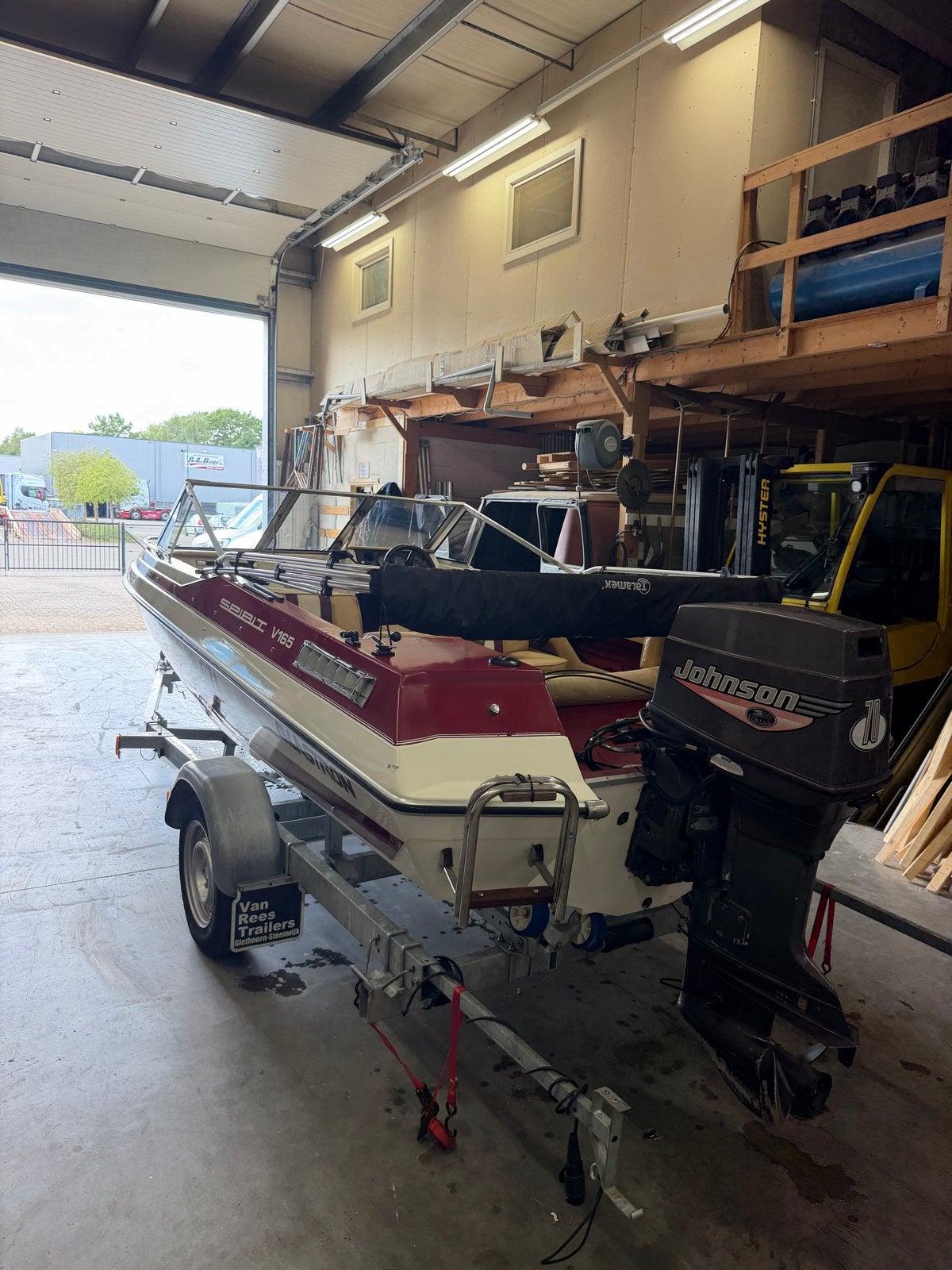Glastron V165 Speedboot met Johnson 70 pk buitenboordmotor, Watersport en Boten, Speedboten, Ophalen, Overige merken, Gebruikt