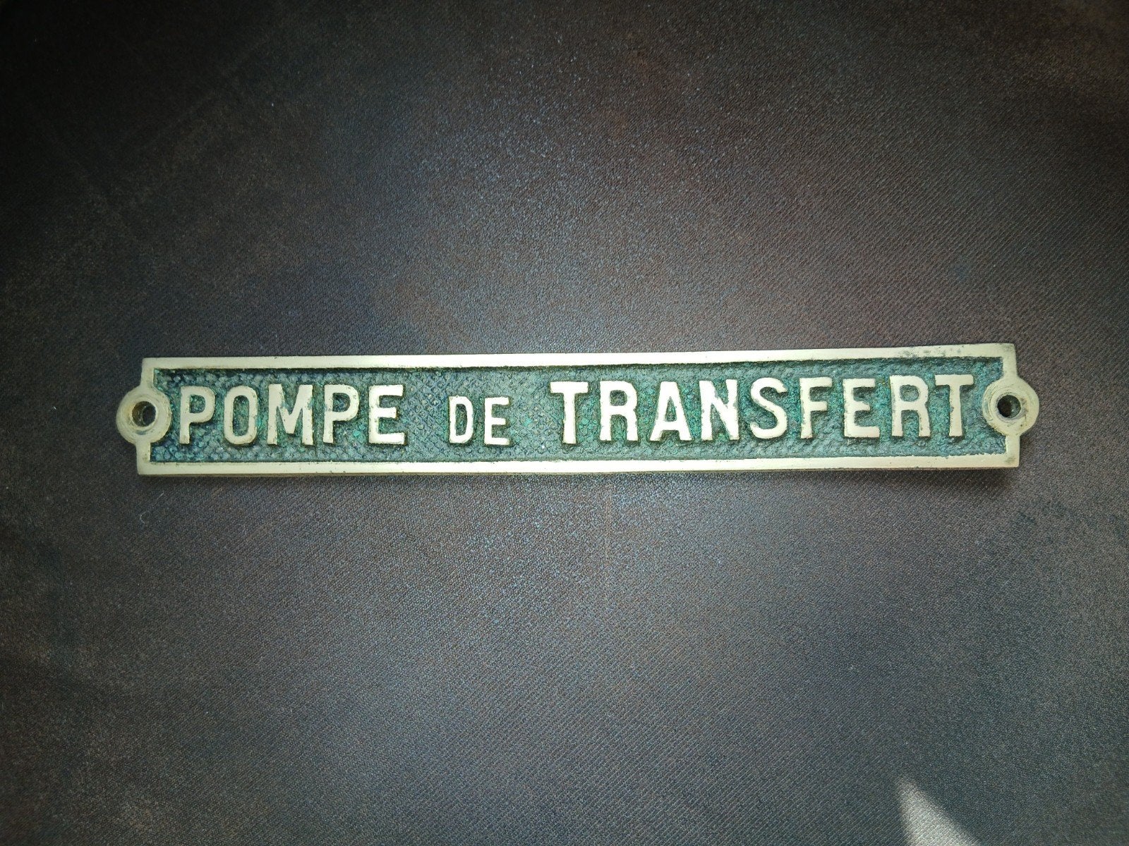 Brons Bronzen plaatje pompe de transfert, Antiek en Kunst, Ophalen of Verzenden
