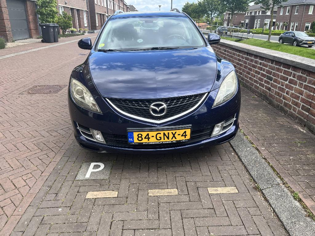 Mazda 6 1.8 Sportbreak 2008 Blauw Touring, Auto's, Mazda, Voorwielaandrijving, Stof, Parkeersensor, Zwart