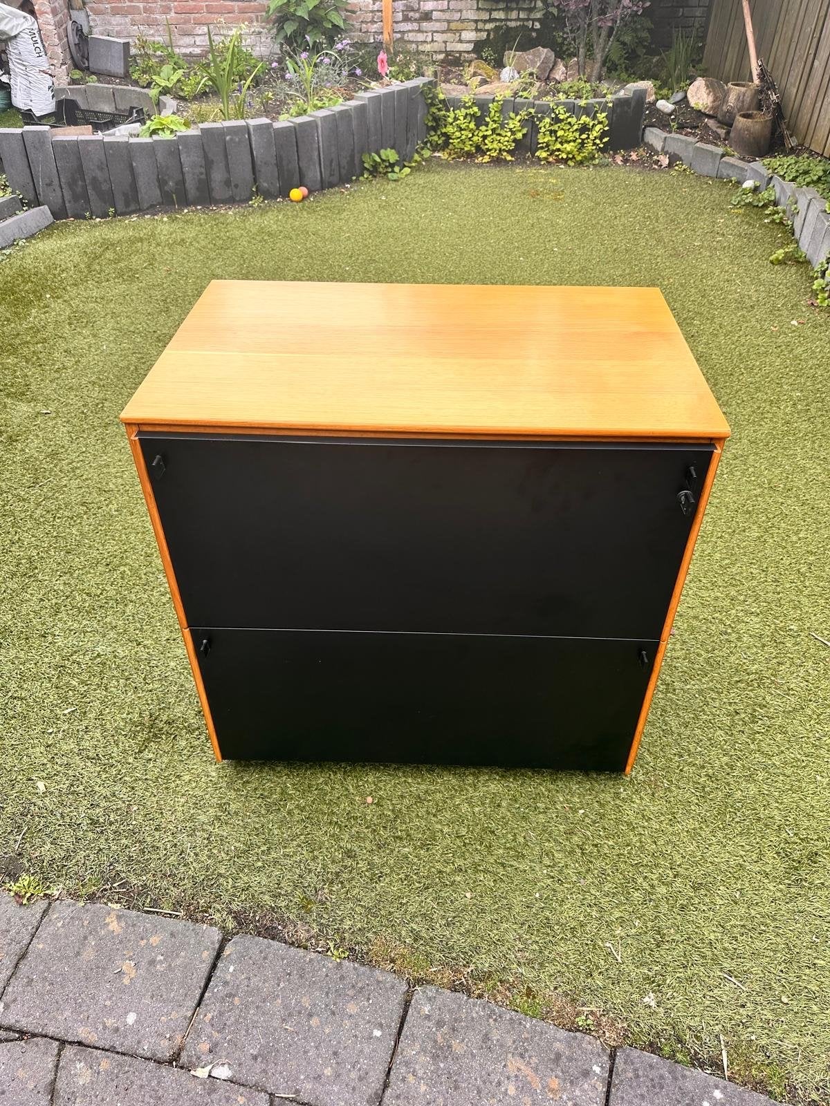 Dossierkast met 2 lades - Zwart/Hout, Ophalen, Gebruikt